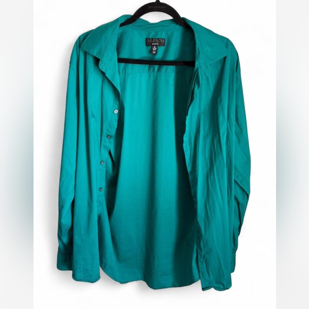 Alfani Men's Vibrant Teal Button-Down Shirt